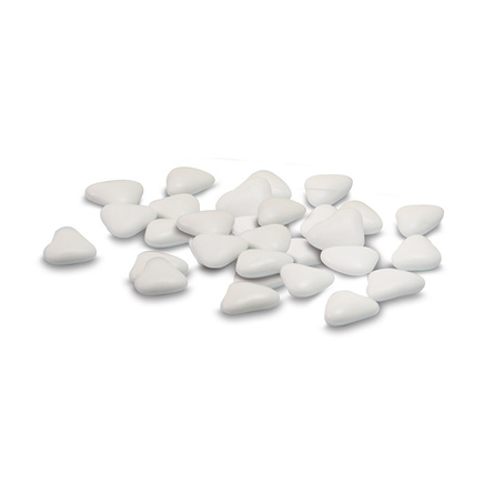 WHITE HEART SHAPED DRAGEES 1KG