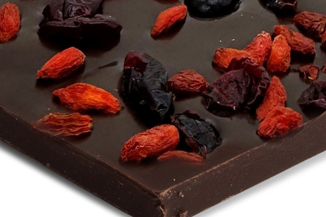 Handmade Dark Chocolate Bar with Goji Berry & Cranberries 1KG